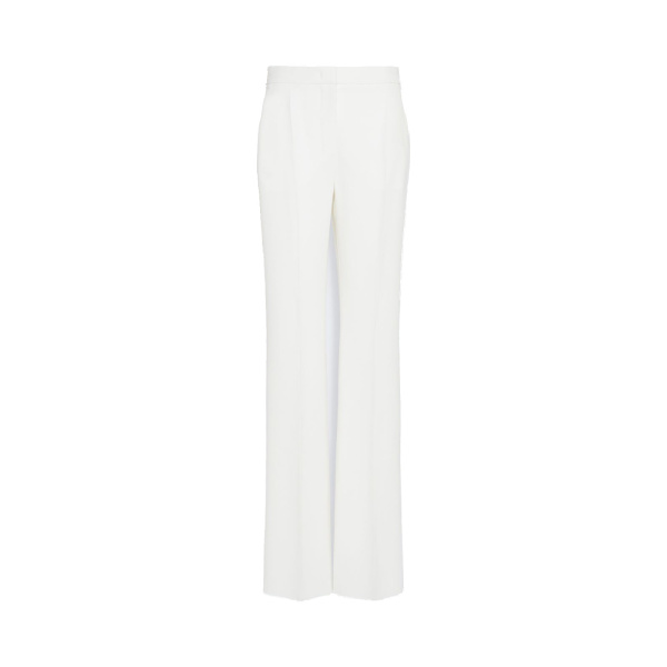Max Mara Steppa Cady Tuxedo Trousers in White | Tailored pants | Luxury Shoes 