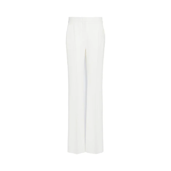 Max Mara Steppa Cady Tuxedo Trousers in White | Tailored pants | Luxury Shoes 