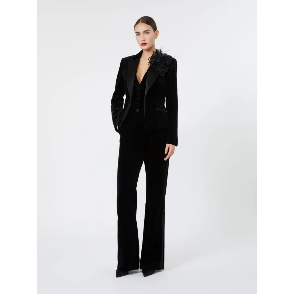 Max Mara Street Velvet Gilet in Black | Vests | Luxury Shoes 