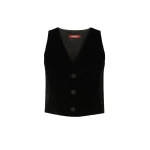 Max Mara Street Velvet Gilet in Black | Vests | Luxury Shoes 