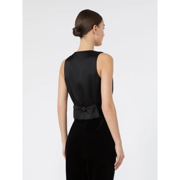 Max Mara Street Velvet Gilet in Black | Vests | Luxury Shoes 