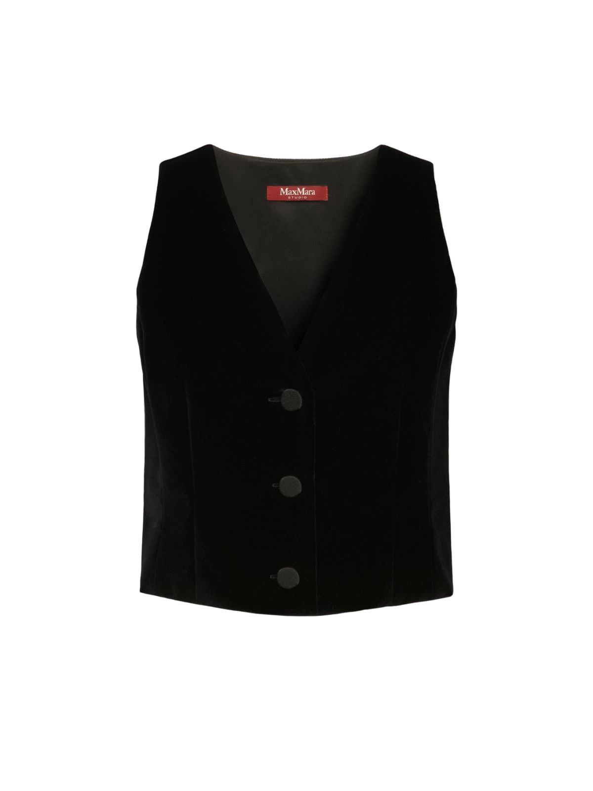 Max Mara Street Velvet Gilet in Black Max Mara Street Velvet Gilet in Black | Vests | Luxury Shoes