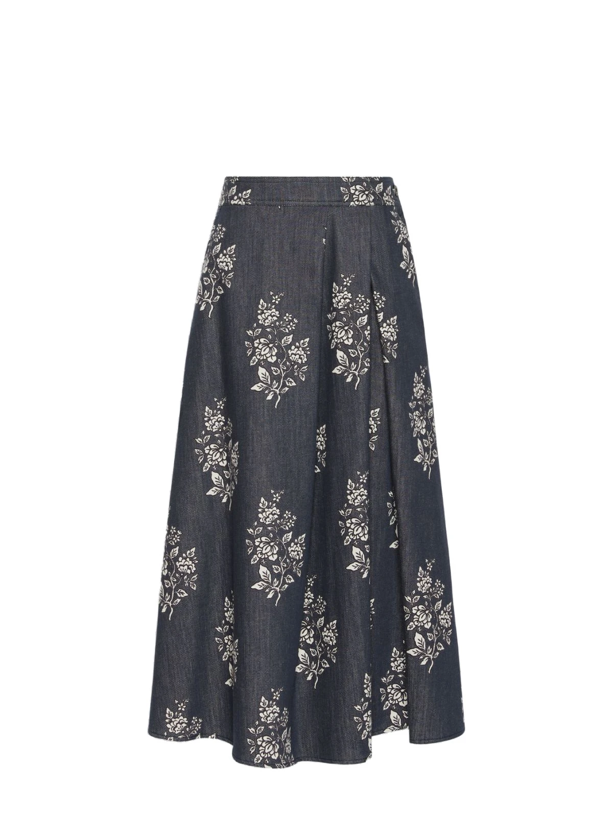 Max Mara Struzzo Pleated Printed Cotton Skirt in Navy Max Mara Struzzo Pleated Printed Cotton Skirt in Navy | Pleated Skirts | Luxury Shoes