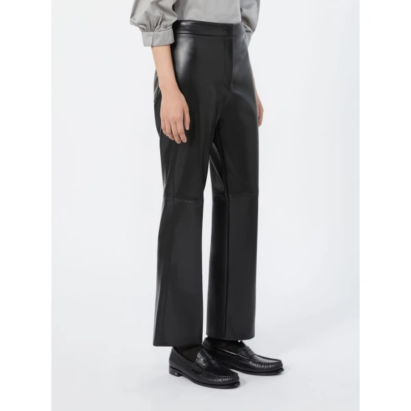 Max Mara Sublime Coated Jersey Cropped Trousers in Black | Tailored pants | Luxury Shoes 