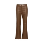 Max Mara Sublime Coated Jersey Cropped Trousers in Brown | Tailored pants | Luxury Shoes 