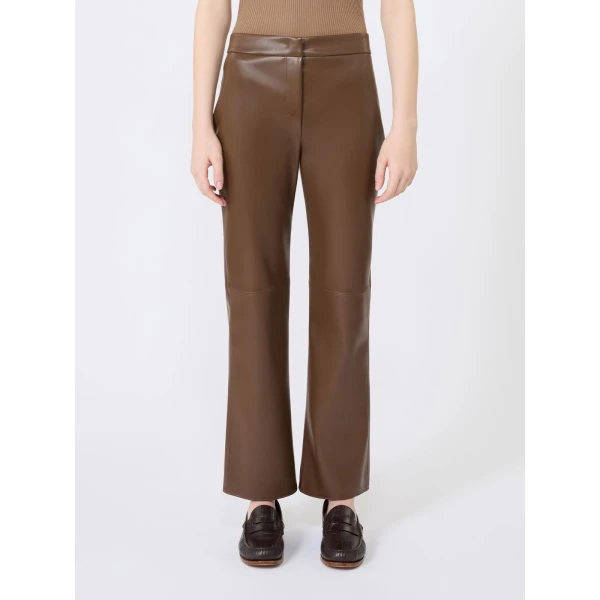 Max Mara Sublime Coated Jersey Cropped Trousers in Brown | Tailored pants | Luxury Shoes 