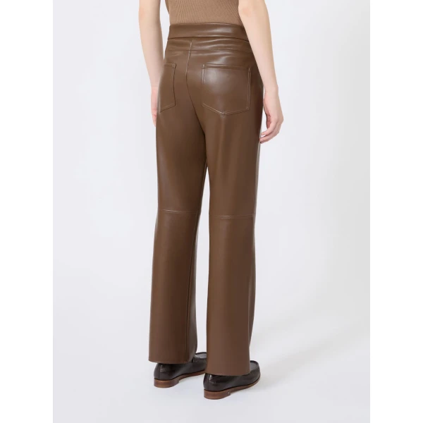 Max Mara Sublime Coated Jersey Cropped Trousers in Brown | Tailored pants | Luxury Shoes 