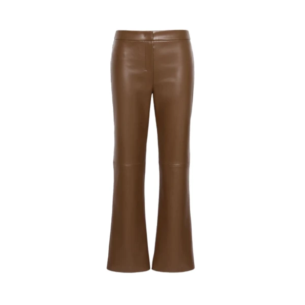 Max Mara Sublime Coated Jersey Cropped Trousers in Brown | Tailored pants | Luxury Shoes 