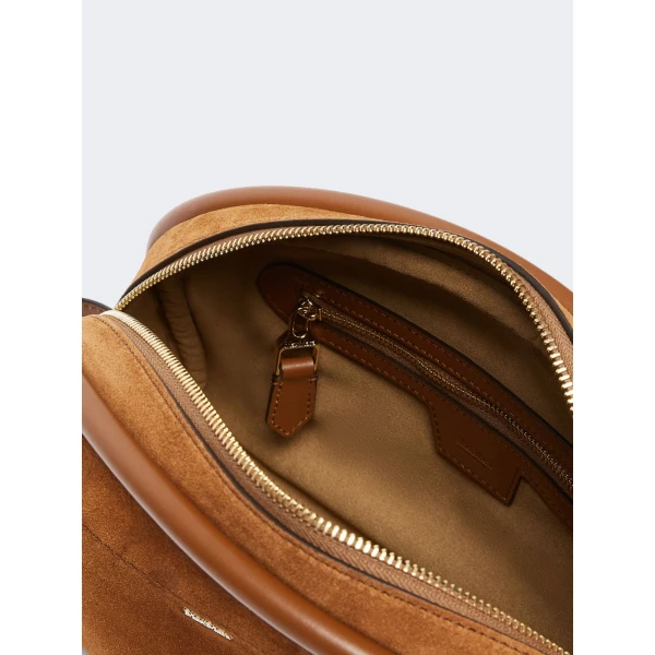 Max Mara Suede and Leather Handbag in Amber Brown | Totes & Top-Handle Bags | Luxury Shoes 