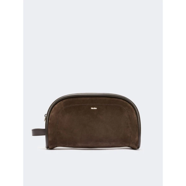 Max Mara Suede and Leather Handbag in Dark Brown | Totes & Top-Handle Bags | Luxury Shoes 