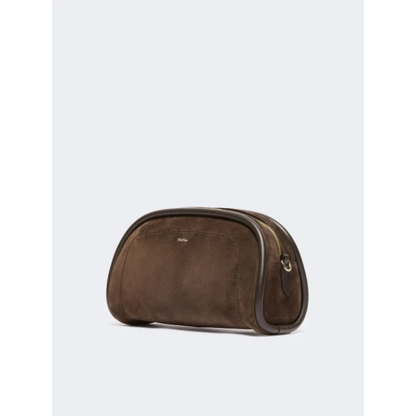 Max Mara Suede and Leather Handbag in Dark Brown | Totes & Top-Handle Bags | Luxury Shoes 