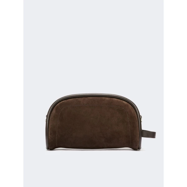 Max Mara Suede and Leather Handbag in Dark Brown | Totes & Top-Handle Bags | Luxury Shoes 