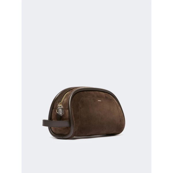 Max Mara Suede and Leather Handbag in Dark Brown | Totes & Top-Handle Bags | Luxury Shoes 