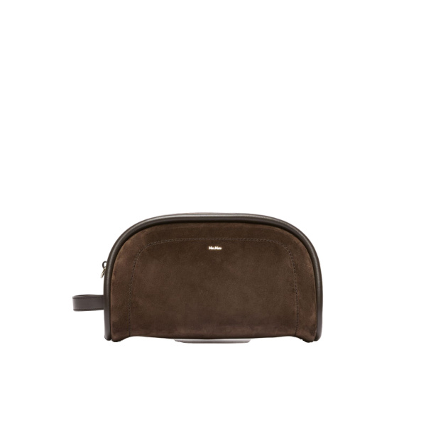 Max Mara Suede and Leather Handbag in Dark Brown | Totes & Top-Handle Bags | Luxury Shoes 