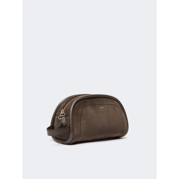 Max Mara Suede and Leather Handbag in Dark Grey | Totes & Top-Handle Bags | Luxury Shoes 