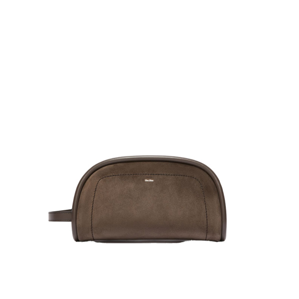Max Mara Suede and Leather Handbag in Dark Grey | Totes & Top-Handle Bags | Luxury Shoes 