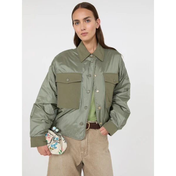 Max Mara Sughero Reversible Water-Repellent Padded Jacket in Khaki | Jackets | Luxury Shoes 