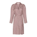 Max Mara Sultano Printed Silk Midi Shirt Dress in Bordeaux | Shirtdress | Luxury Shoes 