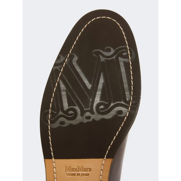 Max Mara Sultano Tasselled Leather Loafers in Cocoa | Loafers | Luxury Shoes 