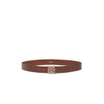 Max Mara Sumero Jewelled Buckle Leather Belt in Amber Brown | Belts | Luxury Shoes 