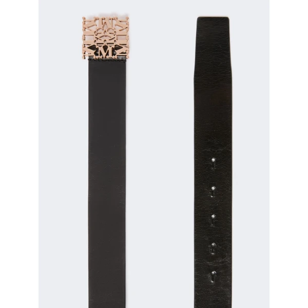 Max Mara Sumero Jewelled Buckle Leather Belt in Black | Belts | Luxury Shoes 