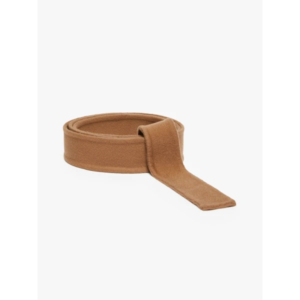 Max Mara Sun Wool Self-Tie Belt in Brown Bronze | Belts | Luxury Shoes 