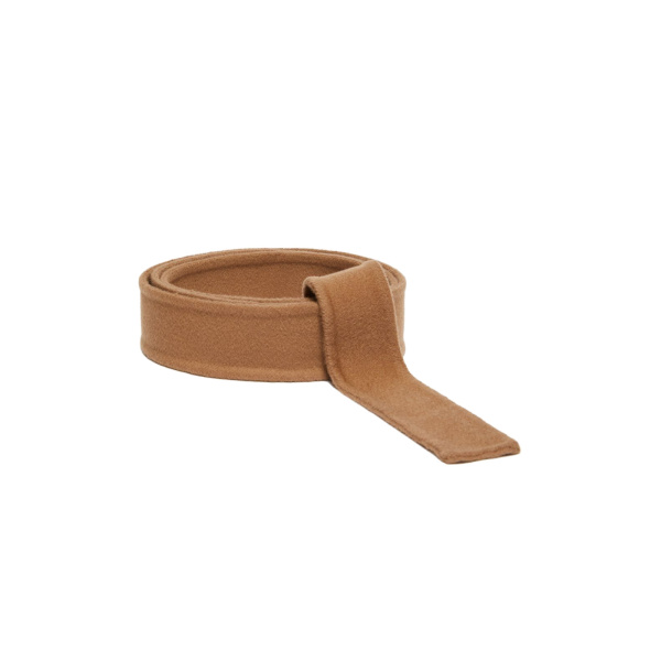 Max Mara Sun Wool Self-Tie Belt in Brown Bronze | Belts | Luxury Shoes 