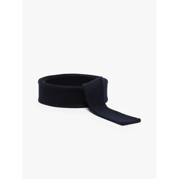 Max Mara Sun Wool Self-Tie Belt in Midnight Blue | Belts | Luxury Shoes 