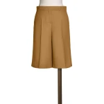 Max Mara Superbo Slub Wool Canvas Bermuda Shorts in Camel | Shorts | Luxury Shoes 
