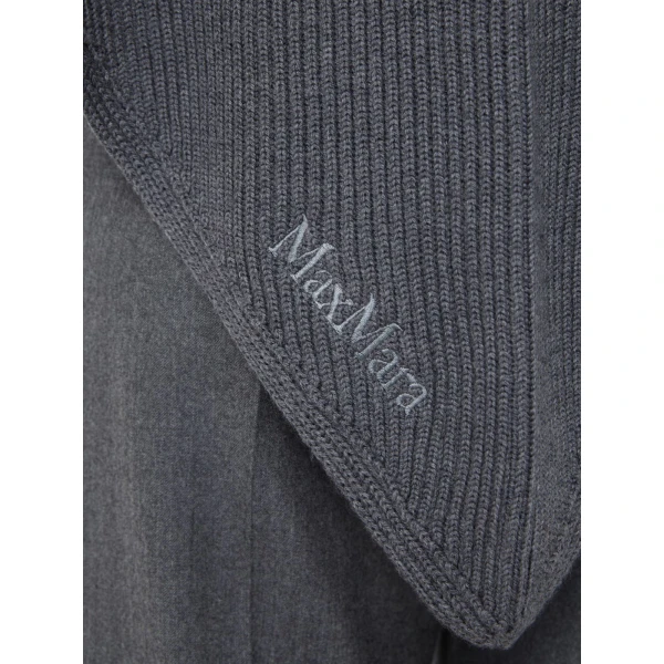 Max Mara Supremo Oversized Wool Shawl in Dark Grey | Scarves | Luxury Shoes 