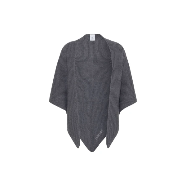 Supremo Oversized Wool Shawl in Dark Grey