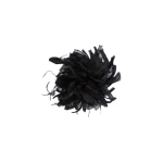 Max Mara Tabacco Organza Flower Brooch in Black | Brooches & Pins | Luxury Shoes 
