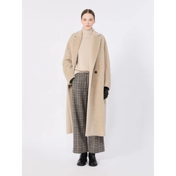 Max Mara Tabarin Double-Breasted Alpaca and Wool Coat in Albino White | Wool Coat | Luxury Shoes 