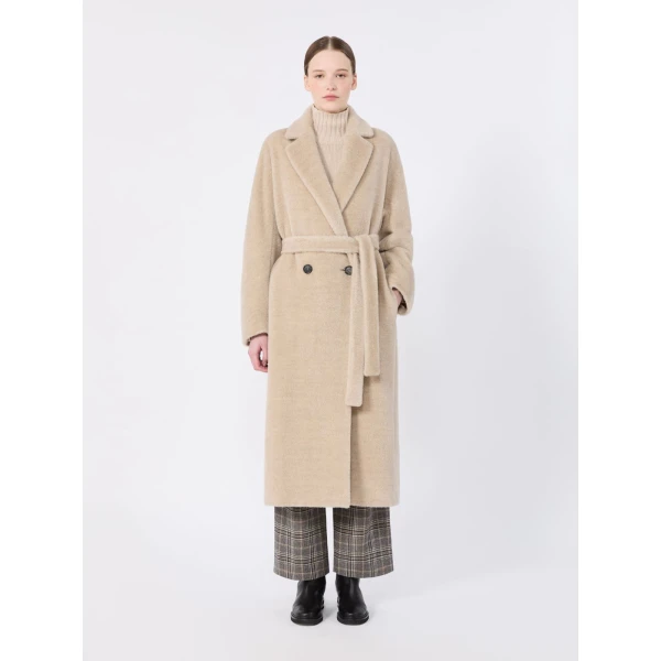 Max Mara Tabarin Double-Breasted Alpaca and Wool Coat in Albino White | Wool Coat | Luxury Shoes 