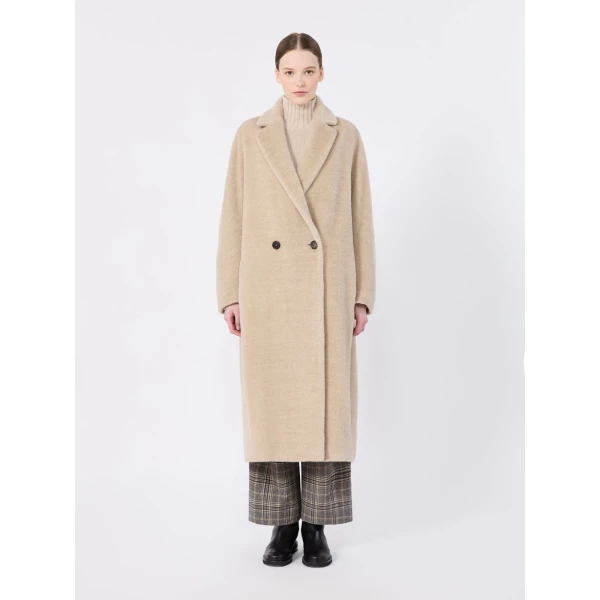 Max Mara Tabarin Double-Breasted Alpaca and Wool Coat in Albino White | Wool Coat | Luxury Shoes 