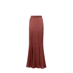 Max Mara Tabarin Long Silk Satin Skirt in Rust | Maxi Skirts | Luxury Shoes 