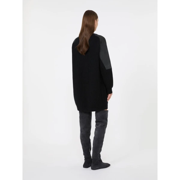 Max Mara Tacco Wool and Cashmere Jumper in Dark Grey | Sweaters | Luxury Shoes 