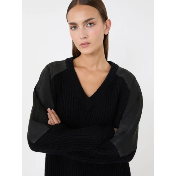 Max Mara Tacco Wool and Cashmere Jumper in Dark Grey | Sweaters | Luxury Shoes 