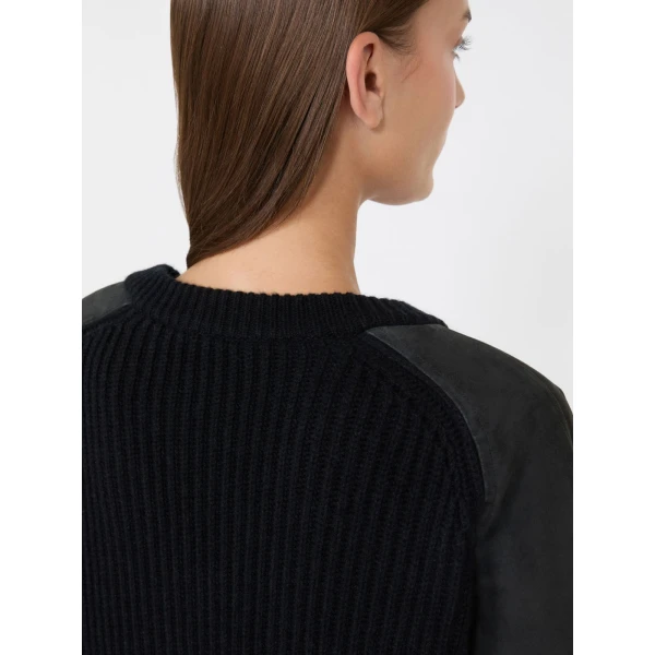 Max Mara Tacco Wool and Cashmere Jumper in Dark Grey | Sweaters | Luxury Shoes 