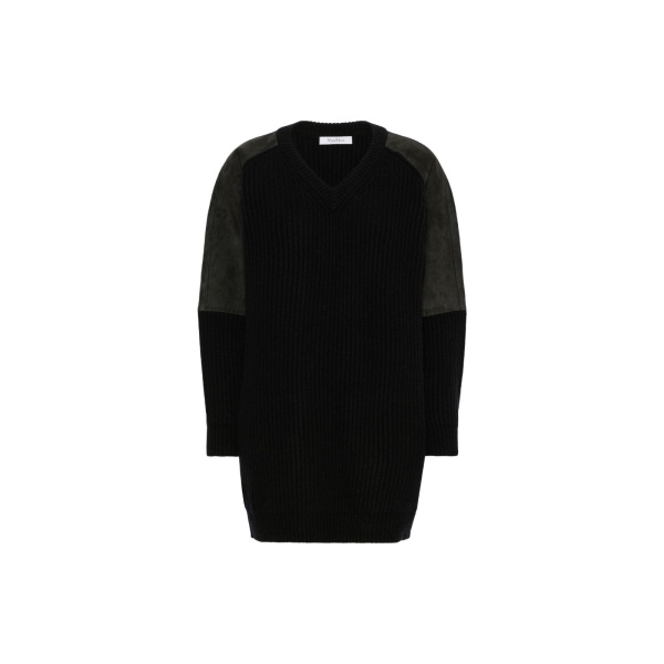 Max Mara Tacco Wool and Cashmere Jumper in Dark Grey | Sweaters | Luxury Shoes 
