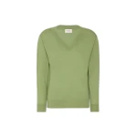 Max Mara Talamo Wool, Silk and Cashmere V-Neck Jumper in Green | Sweaters | Luxury Shoes 