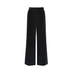 Max Mara Tania Cotton Corduroy Wide-Leg Trousers in Black | Wide leg pants | Luxury Shoes 