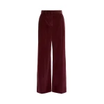 Max Mara Tania Cotton Corduroy Wide-Leg Trousers in Bordeaux | Wide leg pants | Luxury Shoes 