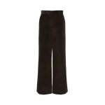 Max Mara Tania Cotton Corduroy Wide-Leg Trousers in Dark Brown | Wide leg pants | Luxury Shoes 