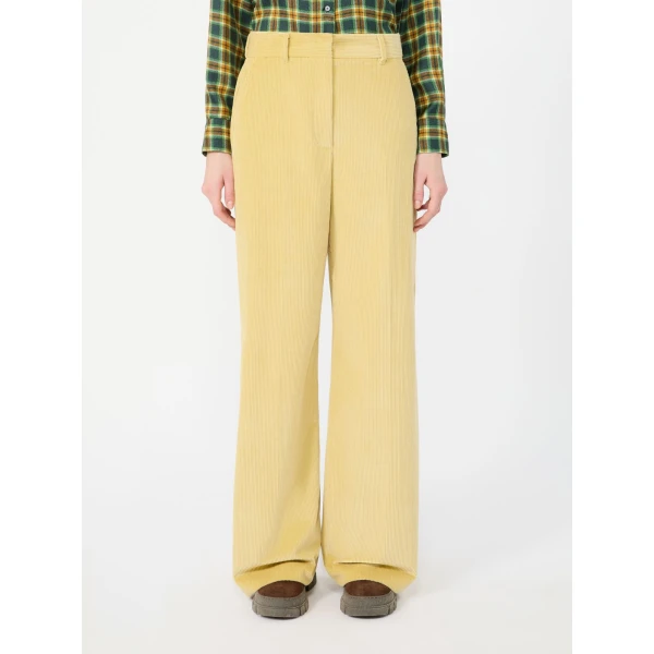 Max Mara Tania Cotton Corduroy Wide-Leg Trousers in Honey | Wide leg pants | Luxury Shoes 