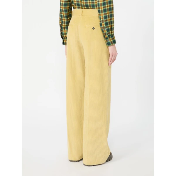 Max Mara Tania Cotton Corduroy Wide-Leg Trousers in Honey | Wide leg pants | Luxury Shoes 