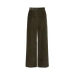 Max Mara Tania Cotton Corduroy Wide-Leg Trousers in Khaki | Wide leg pants | Luxury Shoes 