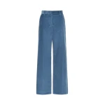 Max Mara Tania Cotton Corduroy Wide-Leg Trousers in Light Blue | Wide leg pants | Luxury Shoes 
