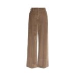 Max Mara Tania Cotton Corduroy Wide-Leg Trousers in Light Brown | Wide leg pants | Luxury Shoes 