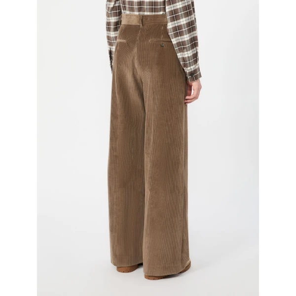 Max Mara Tania Cotton Corduroy Wide-Leg Trousers in Light Brown | Wide leg pants | Luxury Shoes 
